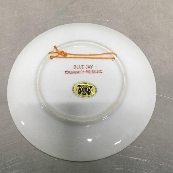 VINTAGE CHADWICK-MILLER INC. COLLECTOR DECORATIVE BIRD PLATES GOLD TRIM SET OF 4 - Picture 3 of 9